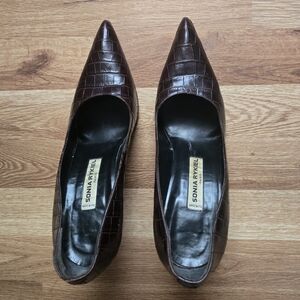 Sonia Rykiel Brown Croc-Embossed Women's Shoes